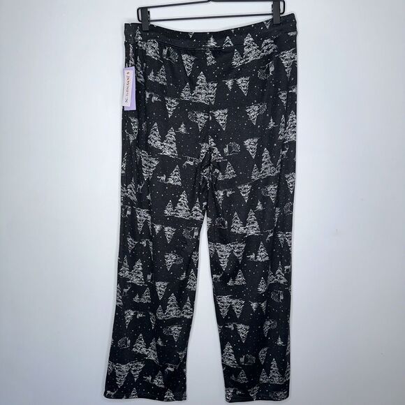 Joyspun Women's Hacci Knit Wide Leg Pajama Pants Christmas Size Medium - Picture 3 of 4